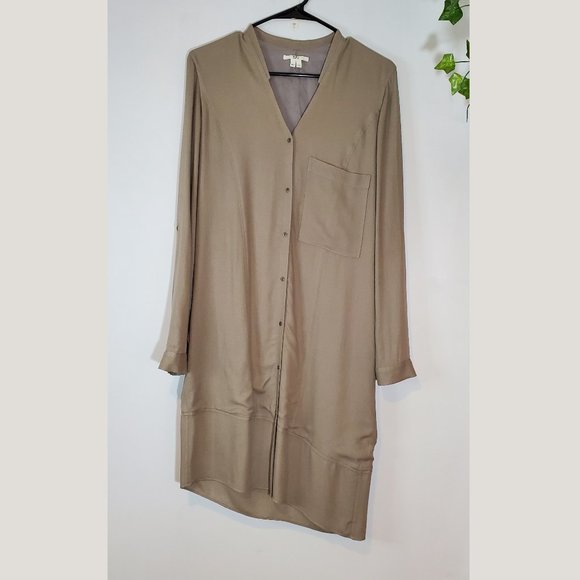 Helmut Lang Wool Blend Aysmmetrical Shirt Dress Size 2 - Picture 1 of 12